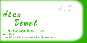 alex demel business card